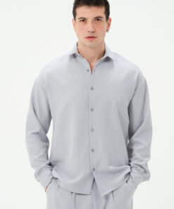 Erkek Oversize Keten Uzun Kol Dört Mevsim Gömlek